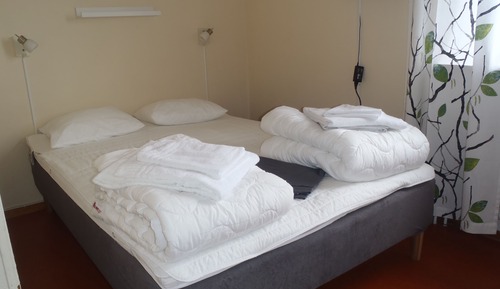 Habitación económica doble, baño privado (Vandrarhem)