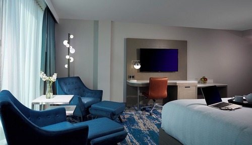 Habitación, 2 camas de matrimonio, balcón, vistas a la ciudad