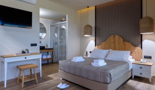 Bungalow Deluxe, 1 cama de matrimonio con sofá cama, piscina privada, vistas al mar