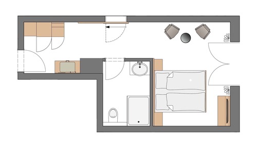 Habitación doble, en edificio anexo (Forellerie, opposite mainstreet)