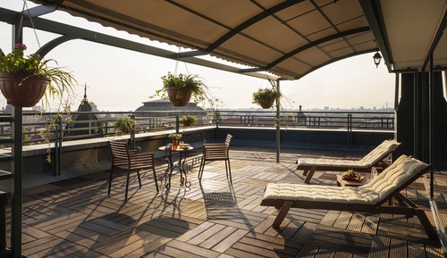 Panorama Suite on the top floor with a huge terrace