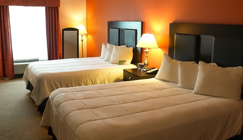 Habitación, 2 camas de matrimonio, balcón, vistas a la ciudad