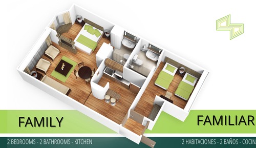 Suite familiar, 2 habitaciones, cocina básica