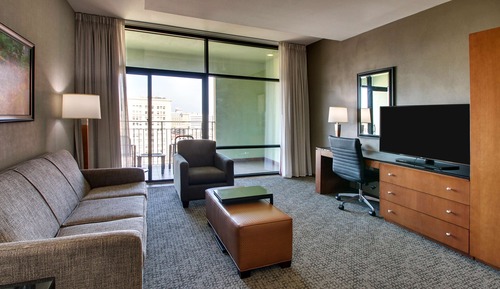 Suite, 1 cama de matrimonio grande con sofá cama, frigorífico y microondas (2 Rooms, Tub, Terrace)