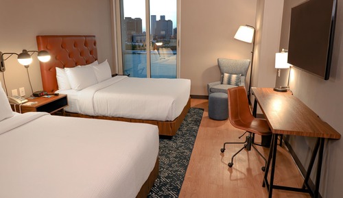 Habitación estándar, 2 camas de matrimonio, vistas a la ciudad
