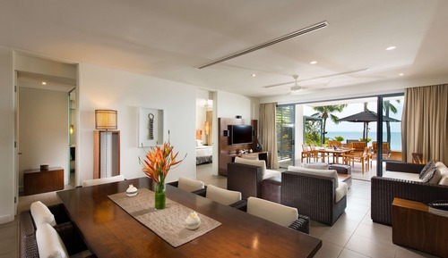 Habitación, 3 habitaciones, piscina privada, frente a la playa (Residence)
