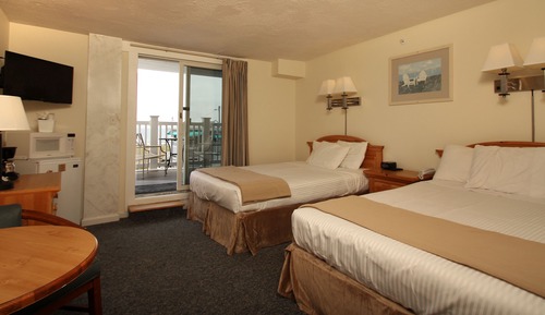 Habitación, 2 camas de matrimonio, vistas al mar