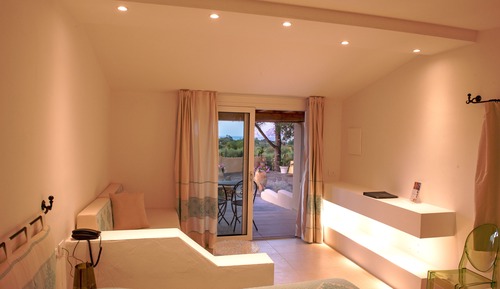 Habitación cuádruple familiar, varias camas, vistas al mar