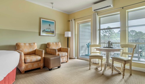 Estudio, 1 cama de matrimonio grande, vistas a la bahía (Hearing, Roll-In Shower)