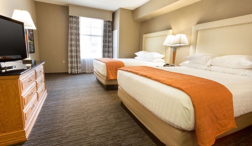 Suite, 2 camas de matrimonio, frigorífico y microondas (2 Rooms, Roll in Shower, Sofabed)