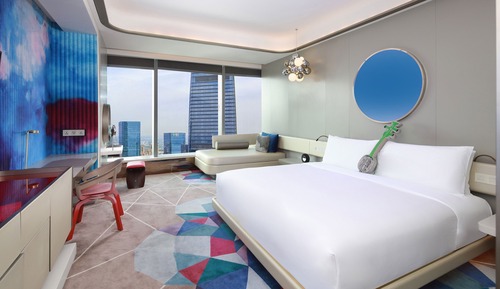 Habitación, 1 cama de matrimonio grande, vistas a la ciudad