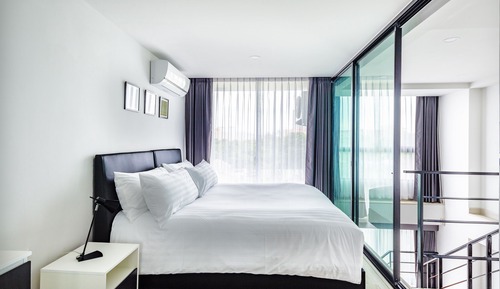 Dúplex, 1 cama de matrimonio grande, no fumadores, vistas a la ciudad