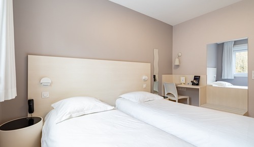 Habitación básica con 2 camas individuales, vistas al parque