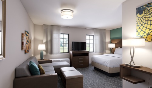 Suite estudio, 1 cama de matrimonio, cocina