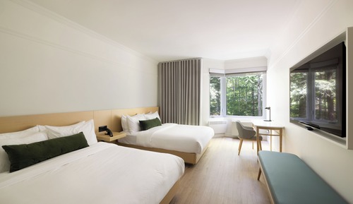 Habitación estándar, 2 camas de matrimonio, vistas a la montaña