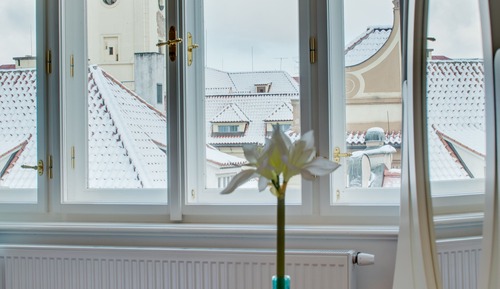 Habitación doble, cocina básica