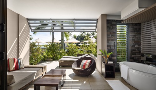 Habitación, 2 camas dobles, vistas al jardín (Beach Access)