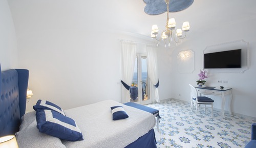 Habitación cuádruple estándar, balcón, vistas al mar