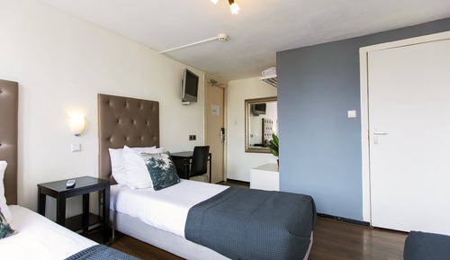 Habitación triple estándar, 3 camas individuales, baño privado (some rooms situated in the basement)