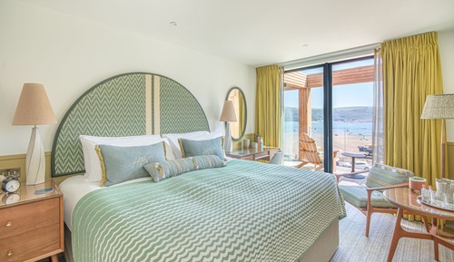 Habitación doble, 1 cama de matrimonio grande, accesible en silla de ruedas, vistas al mar