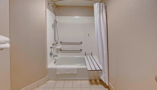 Estudio, 1 cama de matrimonio grande con sofá cama (Mobility/Hearing Access, Roll-in Shwr)