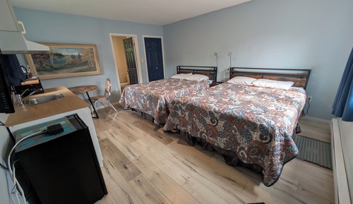 Cabaña estándar, 2 camas dobles, vistas al jardín