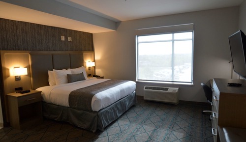 Suite, 1 cama de matrimonio grande, frigorífico y microondas (Walk-in Shower;with Sofabed)