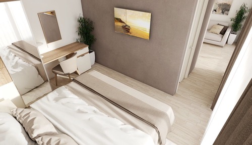 Apartamento, 1 cama de matrimonio grande, vistas al jardín