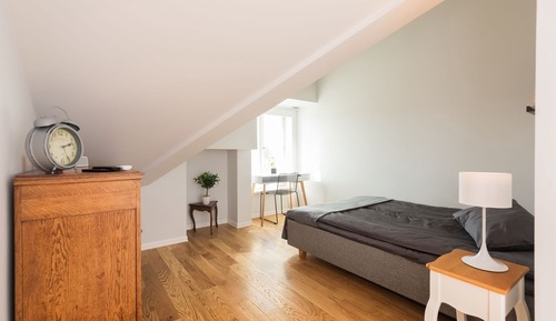 Estudio de lujo, 1 cama doble con sofá cama, balcón, vistas a la ciudad