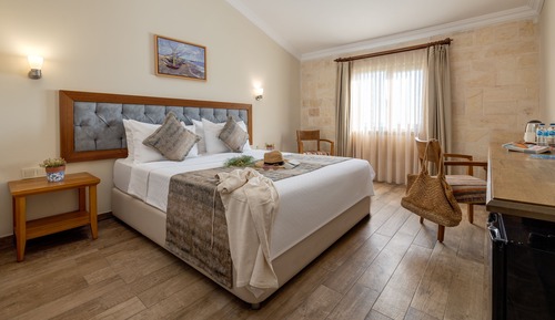 Habitación cuádruple estándar, varias camas, vistas al jardín