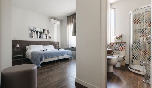 Habitación con 1 cama doble o 2 individuales, vistas al mar (Atena)