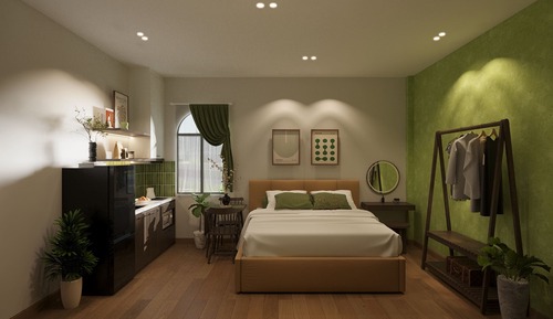 Estudio estándar, 1 cama de matrimonio grande, vistas a la ciudad