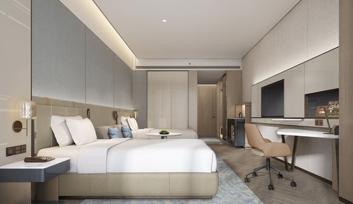 Standard Room, 2 Double Beds, Sea View