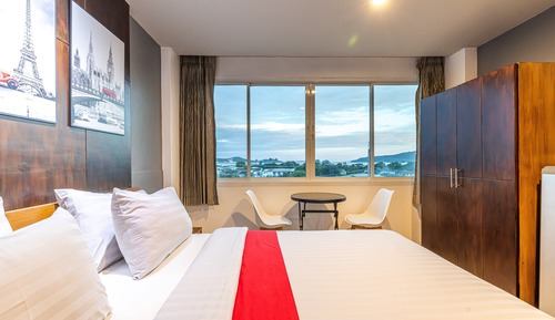 Habitación doble superior, 1 cama de matrimonio grande, vistas al mar