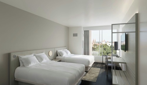 Habitación, 2 camas de matrimonio, vistas al puerto deportivo