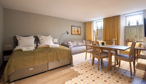 Estudio Deluxe, 1 cama de matrimonio con sofá cama, sauna