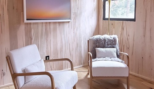 Luxury Cabin, Kitchen, Garden View