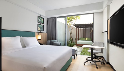 Habitación, 1 cama de matrimonio grande, terraza