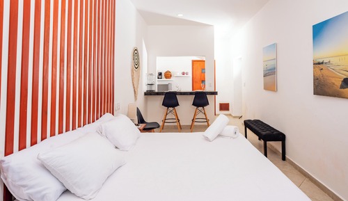 Estudio Confort, 1 cama de matrimonio grande, vistas a la playa