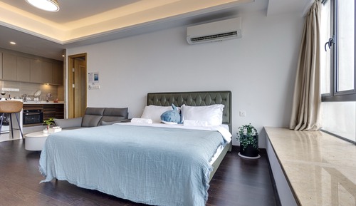Suite estudio Confort, 1 cama de matrimonio, cocina, vistas al jardín
