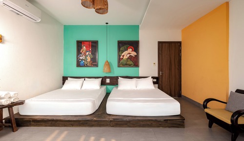 Habitación cuádruple Deluxe, balcón, vistas al río