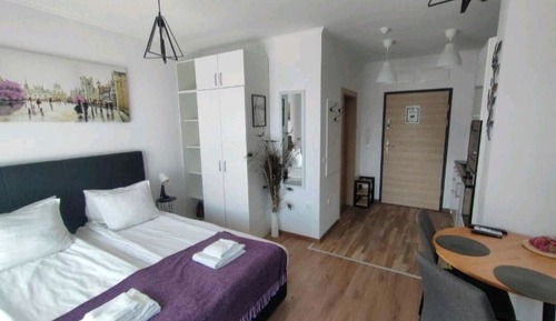 Estudio de lujo, balcón, vistas al jardín