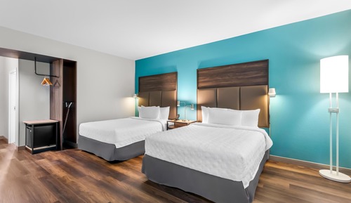 Habitación, 2 camas de matrimonio, accesible para personas con discapacidad, bañera