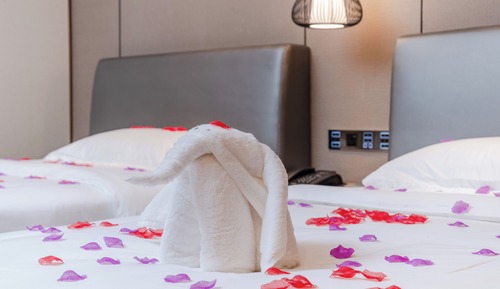 Habitación superior con 2 camas individuales, varias camas, no fumadores, vistas a la colina