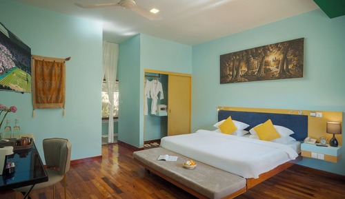 Suite, 2 habitaciones, bañera, vistas a la piscina