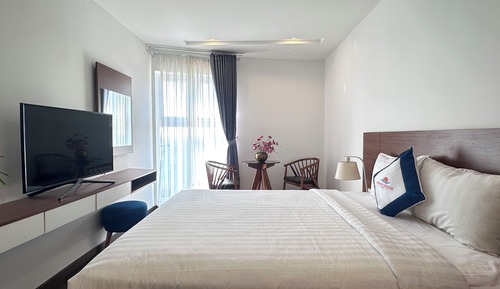 Apartamento Deluxe, varias camas, balcón, vistas al mar