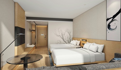 Habitación estándar, 2 camas dobles, vistas a la ciudad