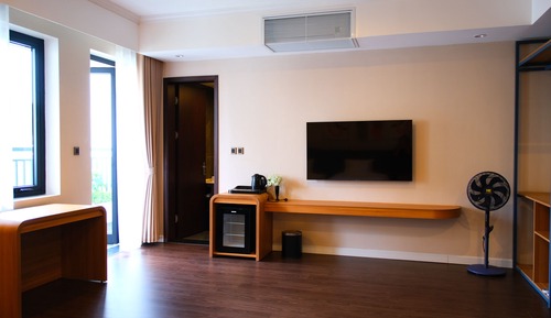 Habitación Grand, varias camas, vistas al jardín