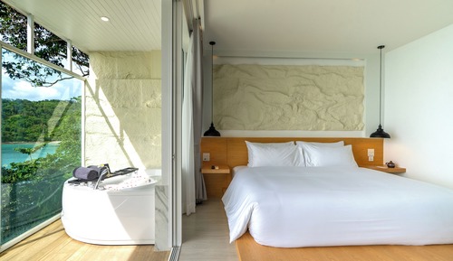 Habitación de lujo con 1 cama doble o 2 individuales, balcón, vistas al mar