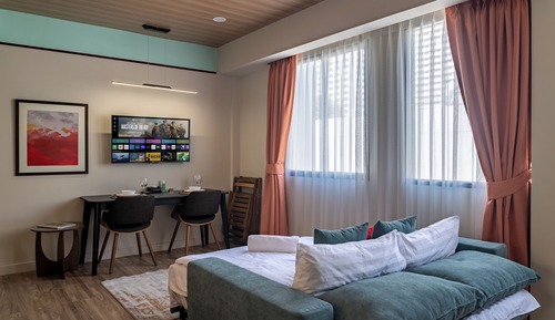 Estudio Deluxe, 1 habitación, cocina básica, vistas al patio